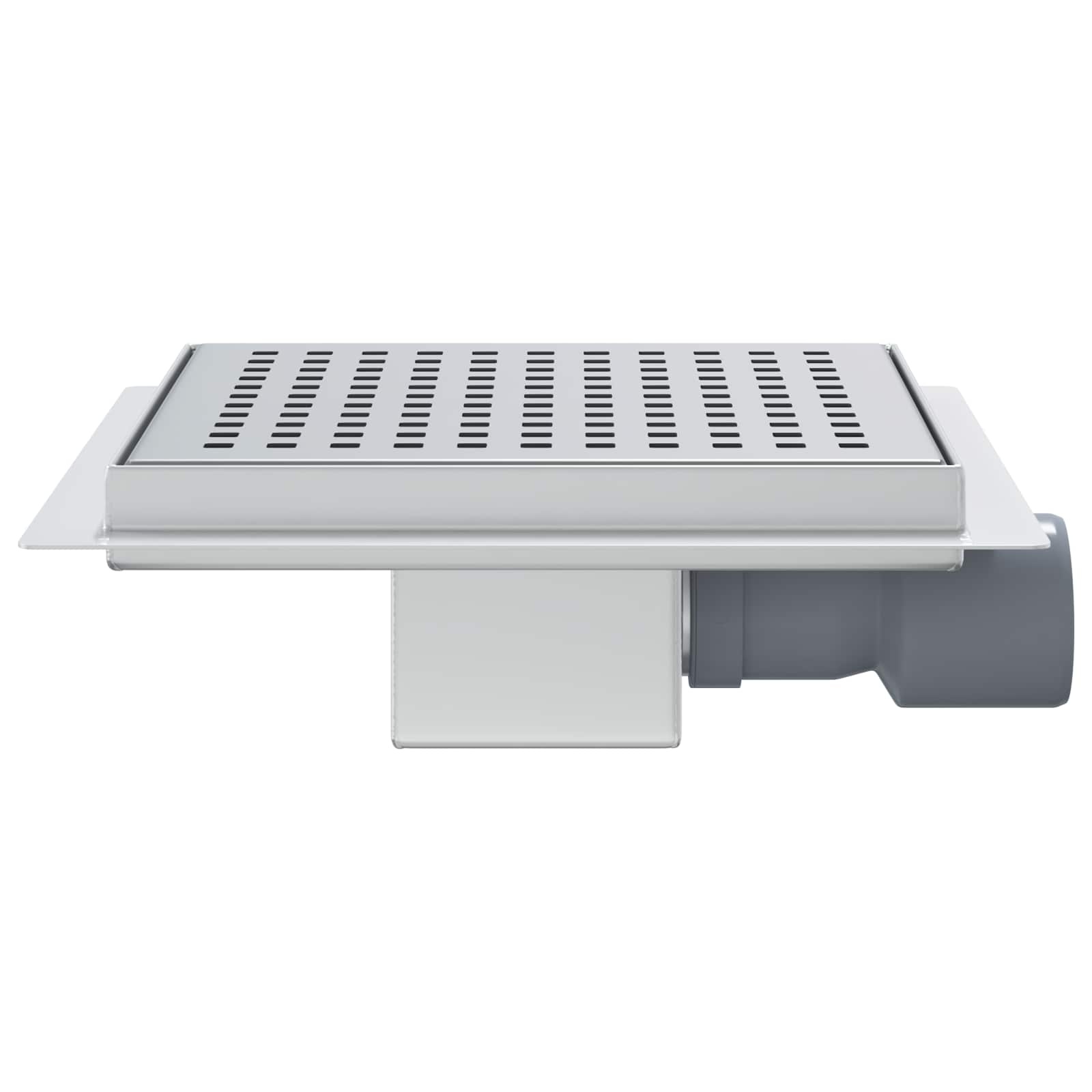 VidaXL 2 in 1 doucheafvoer Zilver 20 x 20 cm Roestvrij staal 304