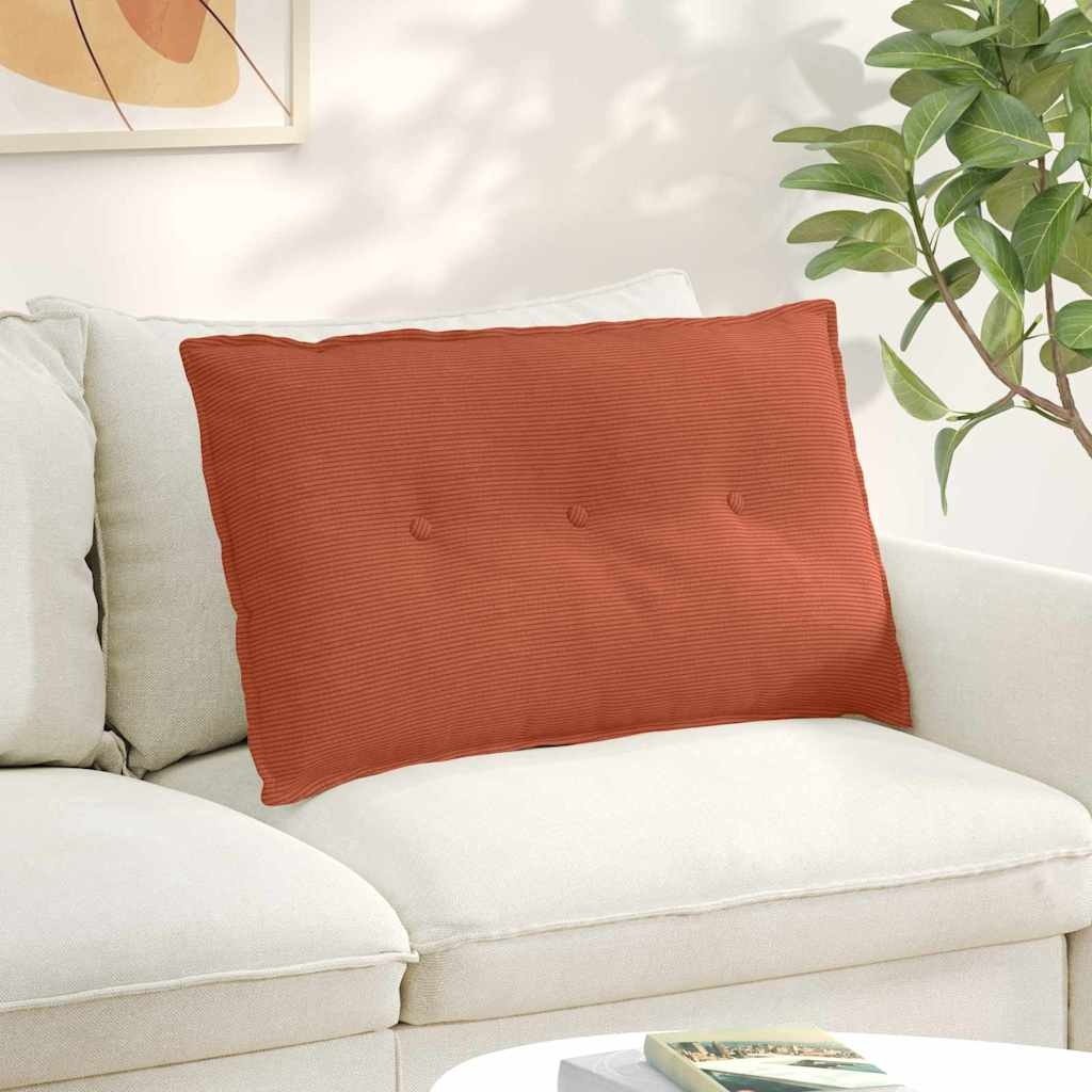 VidaXL Rugkussen Rood-oranje 80 x 50 cm Cordstof