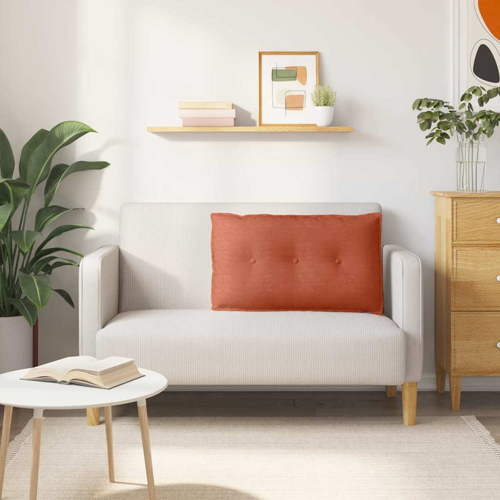 VidaXL Rugkussen Rood-oranje 80 x 50 cm Cordstof