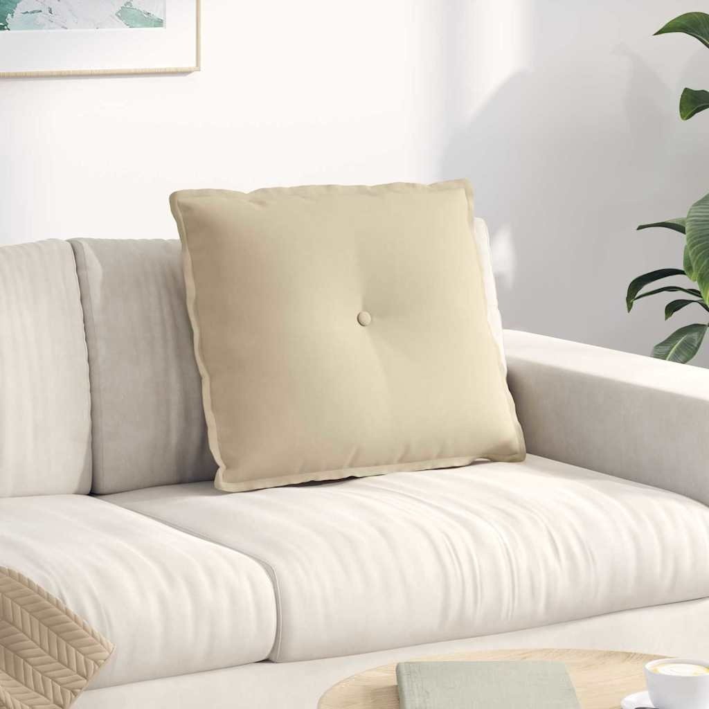 VidaXL Rugkussen Crème 60 x 50 cm Microvezel Stof