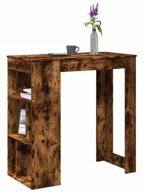 VidaXL Bartafel met rekken 102x50x103,5 cm bewerkt hout gerookt eiken