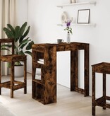 VidaXL Bartafel met rekken 102x50x103,5 cm bewerkt hout gerookt eiken