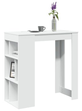 VidaXL Bartafel met rekken 102x50x103,5 cm bewerkt hout wit