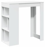 VidaXL Bartafel met rekken 102x50x103,5 cm bewerkt hout wit