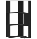 VidaXL Boekenkast 3-laags hoek 50x50x102 cm bewerkt hout zwart