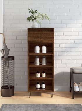 VidaXL Schoenenkast 40x36x105 cm bewerkt hout bruin eikenkleur