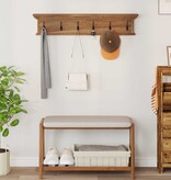 VidaXL Wand gemonteerde kapstok met opslag Naturel 100 x 10 x 20 cm