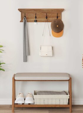 VidaXL Wand gemonteerde kapstok Wandgemonteerd Naturel 70 x 10 x 20 cm