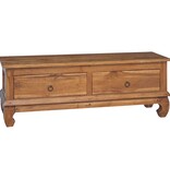 VidaXL TV-standaard met lade Bruin 110 x 35 x 40 cm Massief Teakhout