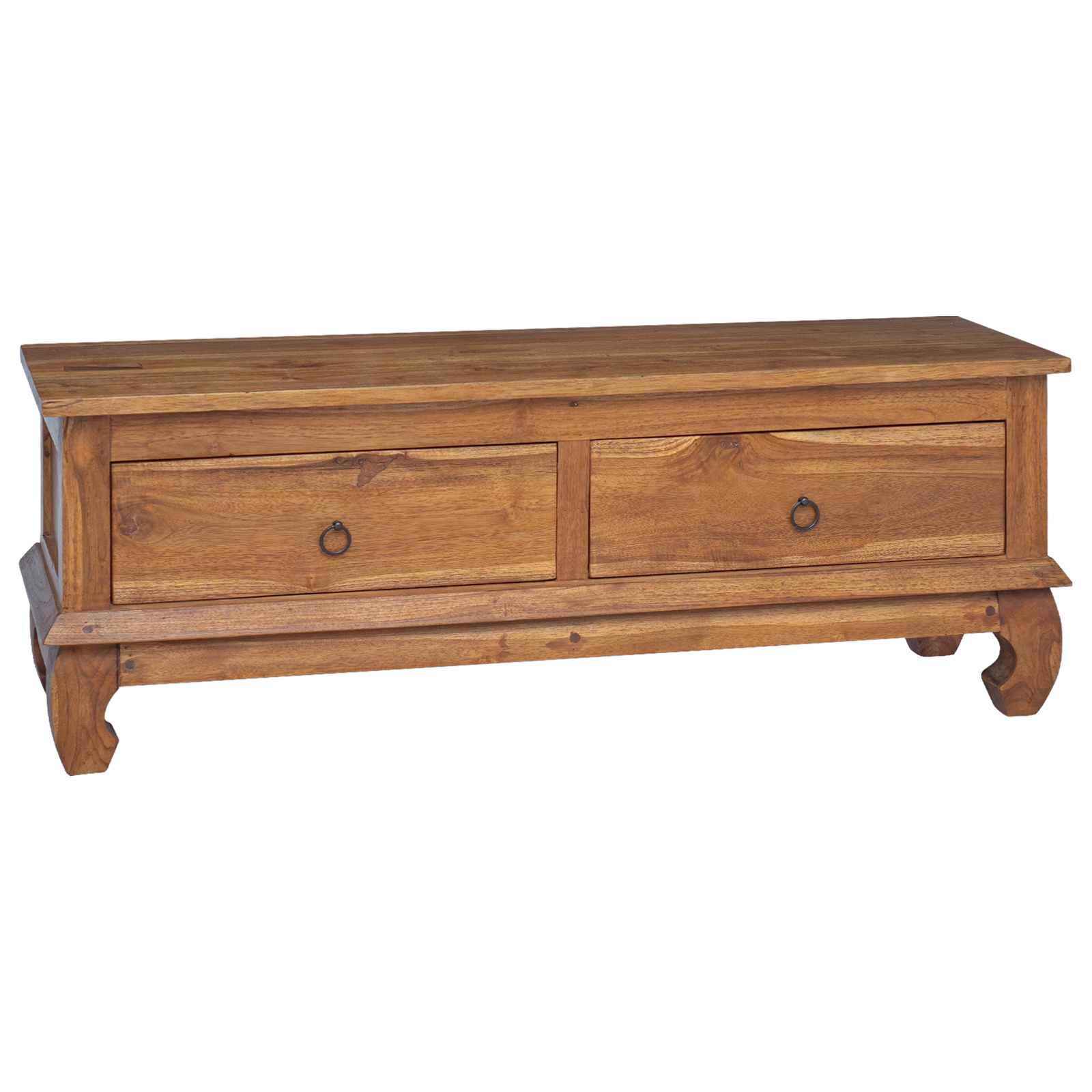 VidaXL TV-standaard met lade Bruin 110 x 35 x 40 cm Massief Teakhout