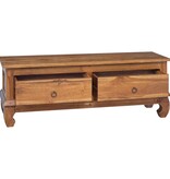 VidaXL TV-standaard met lade Bruin 110 x 35 x 40 cm Massief Teakhout