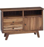 VidaXL Dressoir met lade Bruin 100 x 30 x 68 cm Massief Teakhout