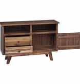 VidaXL Dressoir met lade Bruin 100 x 30 x 68 cm Massief Teakhout