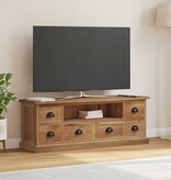 VidaXL TV-standaard met lade Bruin 110 x 30 x 40 cm Massief Teakhout