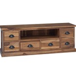 VidaXL TV-standaard met lade Bruin 110 x 30 x 40 cm Massief Teakhout