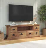 VidaXL TV-standaard met lade Bruin 110 x 30 x 40 cm Massief Teakhout