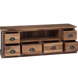 VidaXL TV-standaard met lade Bruin 110 x 30 x 40 cm Massief Teakhout