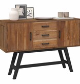 VidaXL TV-standaard met lade Bruin 110 x 30 x 75 cm Massief Teakhout