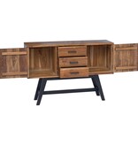 VidaXL TV-standaard met lade Bruin 110 x 30 x 75 cm Massief Teakhout