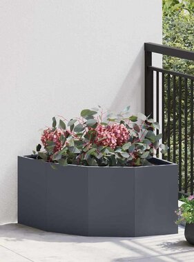 VidaXL Hoek Plantbak Antraciet 60 x 60 x 35 cm Staal