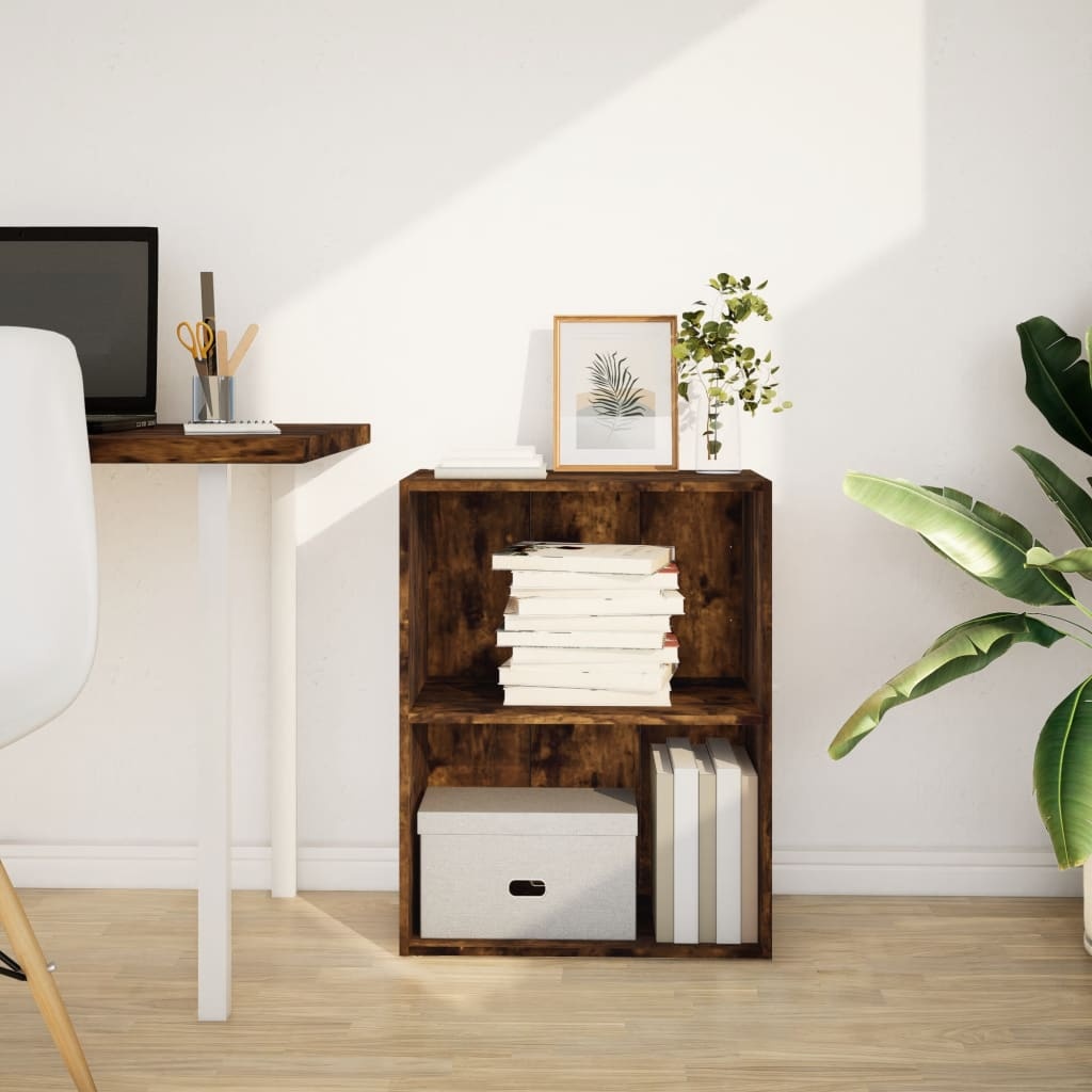 VidaXL Boekenkast 60x30x77 cm bewerkt hout gerookt eikenkleurig