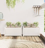 VidaXL Plantenbakken 2 st cm massief grenenhout wit