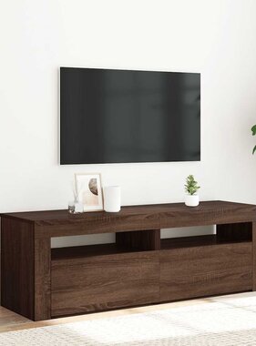 VidaXL Tv-meubel met LED-verlichting 120x35x40 cm bruin eikenkleur