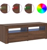 VidaXL Tv-meubel met LED-verlichting 120x35x40 cm bruin eikenkleur