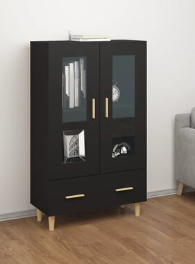 VidaXL Hoge kast 70x31x115 cm bewerkt hout zwart