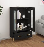 VidaXL Hoge kast 70x31x115 cm bewerkt hout zwart