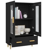 VidaXL Hoge kast 70x31x115 cm bewerkt hout zwart