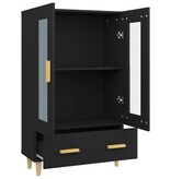 VidaXL Hoge kast 70x31x115 cm bewerkt hout zwart