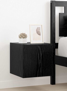 VidaXL TV Wandkast Zwart Eiken 30,5 x 35 x 30 cm Bewerkt hout