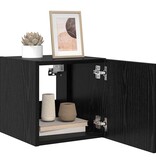 VidaXL TV Wandkast Zwart Eiken 30,5 x 35 x 30 cm Bewerkt hout