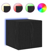 VidaXL TV Wandkast Zwart Eiken 30,5 x 35 x 30 cm Bewerkt hout