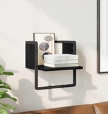 VidaXL Wandplank met plank Zwart Eiken 30 x 25 x 30 cm Bewerkt hout
