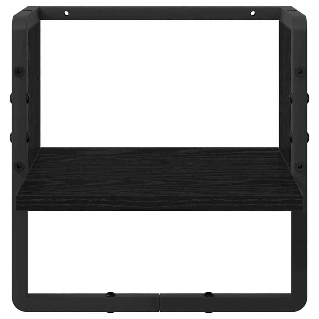 VidaXL Wandplank met plank Zwart Eiken 30 x 25 x 30 cm Bewerkt hout