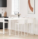 VidaXL Bartafel Wit 110 x 55 x 105 cm Massief grenenhout