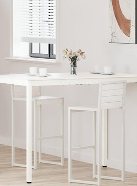 VidaXL Bartafel Wit 110 x 55 x 105 cm Massief grenenhout