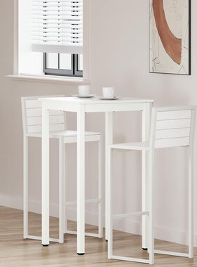 VidaXL Bartafel Wit 60 x 60 x 105 cm Massief grenenhout