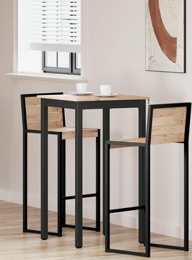 VidaXL Bartafel Naturel 60 x 60 x 105 cm Massief grenenhout