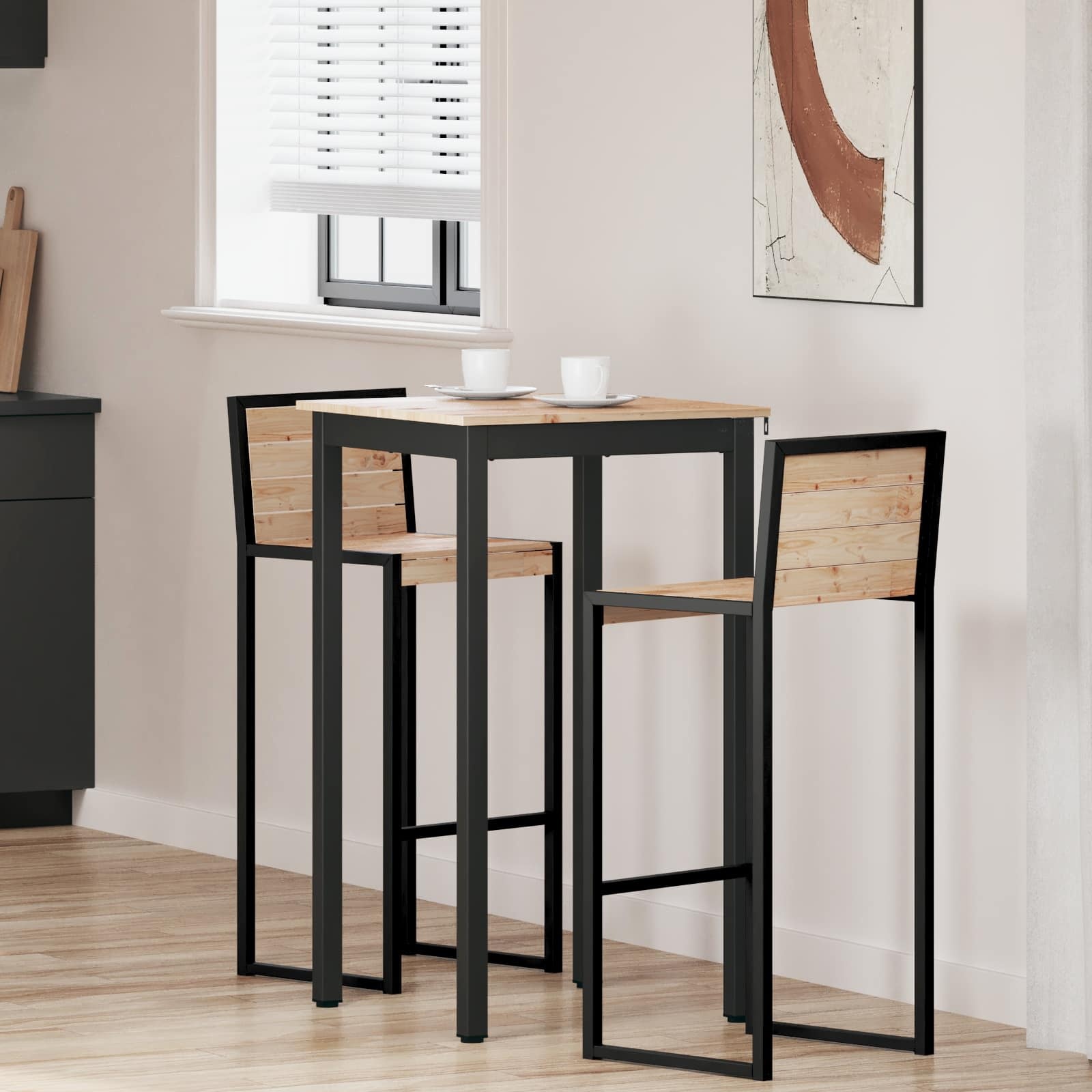 VidaXL Bartafel Naturel 60 x 60 x 105 cm Massief grenenhout