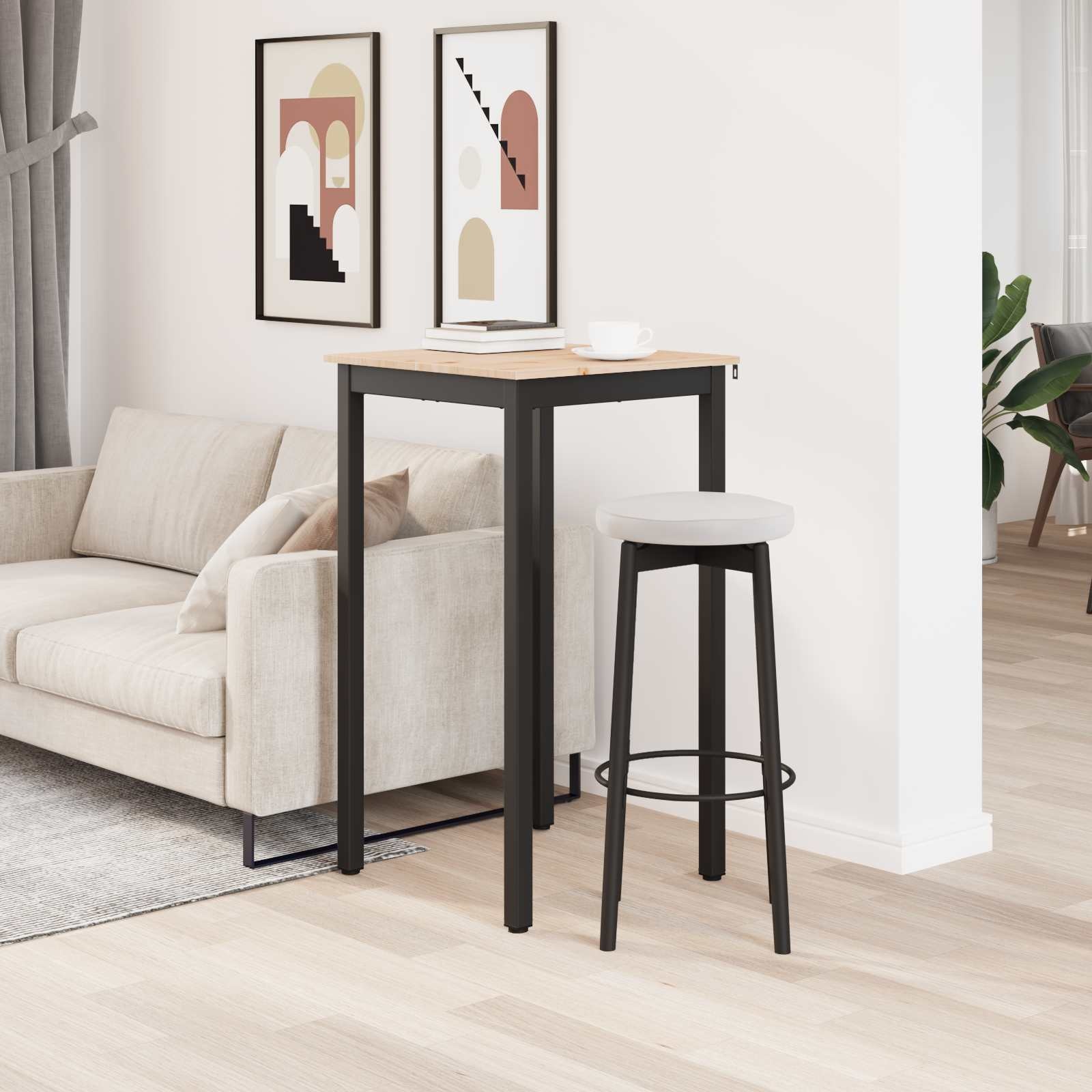 VidaXL Bartafel Naturel 60 x 60 x 105 cm Massief grenenhout