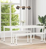 VidaXL Eettafel Wit 180 x 90 x 75 cm Massief grenenhout