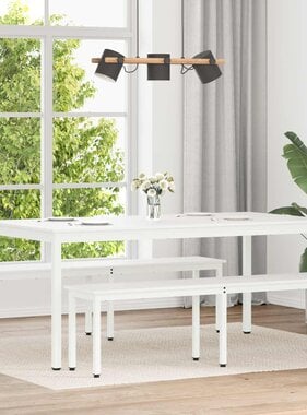 VidaXL Eettafel Wit 180 x 90 x 75 cm Massief grenenhout