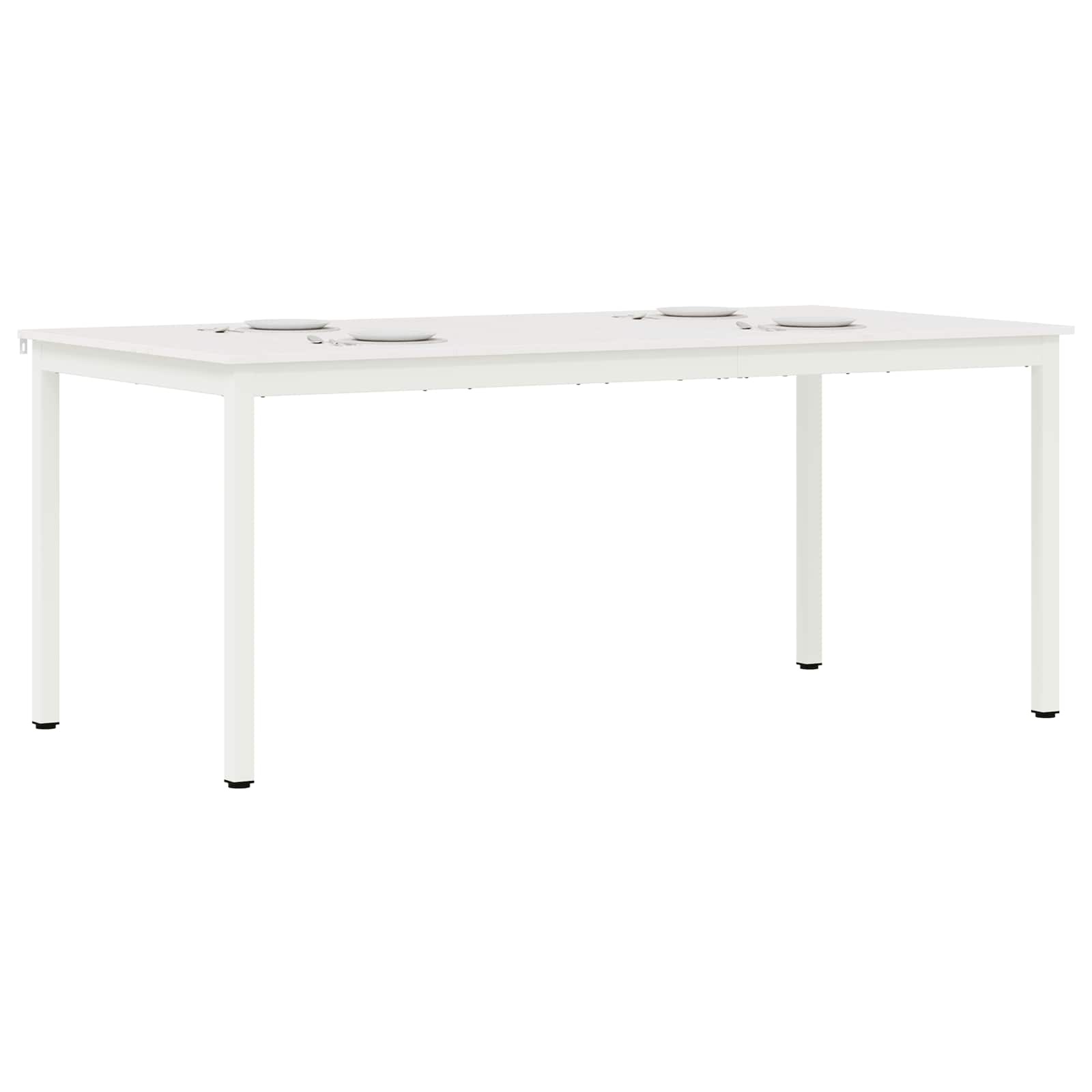 VidaXL Eettafel Wit 180 x 90 x 75 cm Massief grenenhout