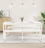 VidaXL Eettafel Wit 180 x 90 x 75 cm Massief grenenhout