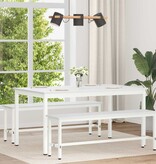 VidaXL Eettafel Wit 150 x 90 x 75 cm Massief grenenhout