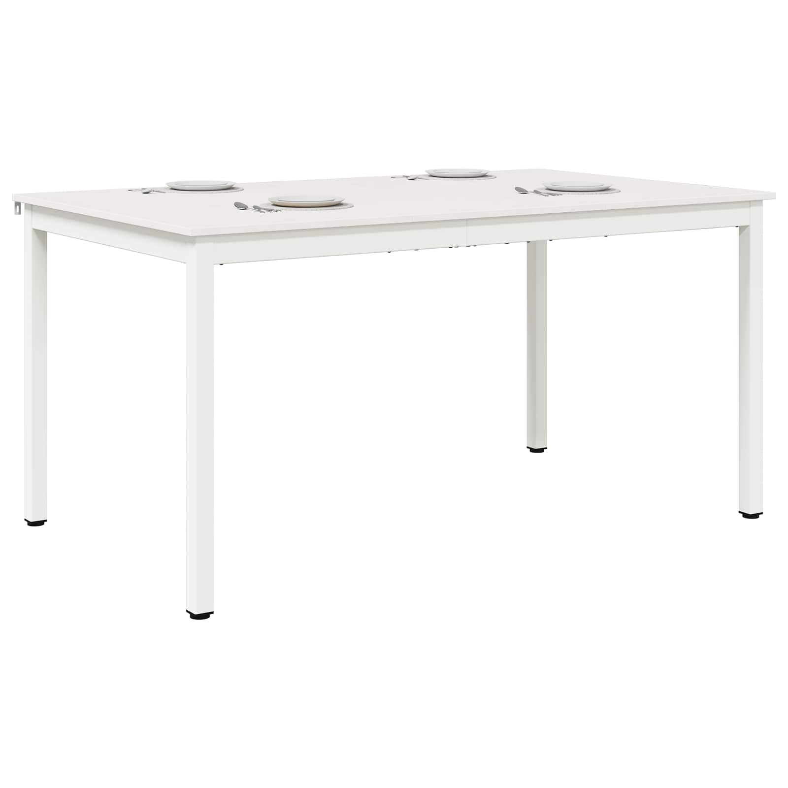 VidaXL Eettafel Wit 150 x 90 x 75 cm Massief grenenhout