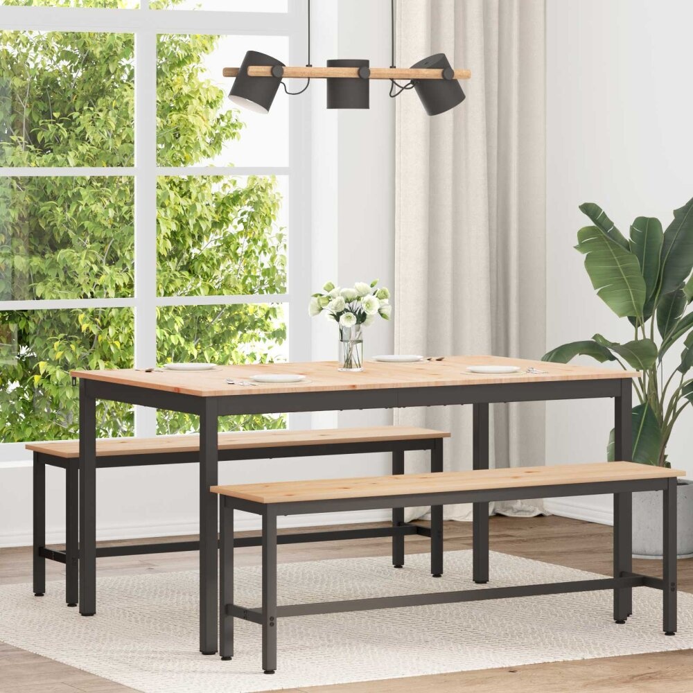 VidaXL Eettafel Naturel 150 x 90 x 75 cm Massief grenenhout